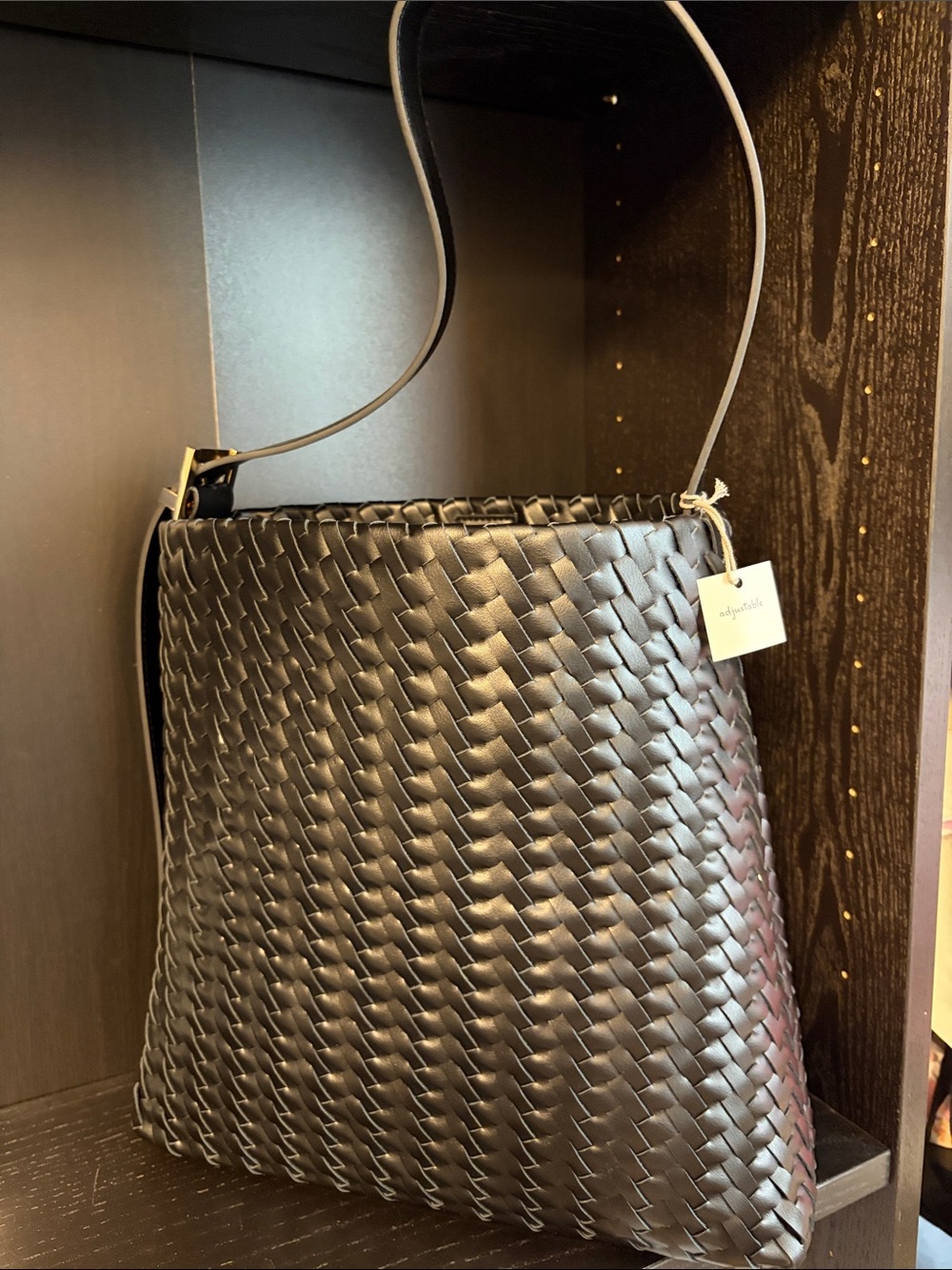 a new day Black Woven Shoulder Bag